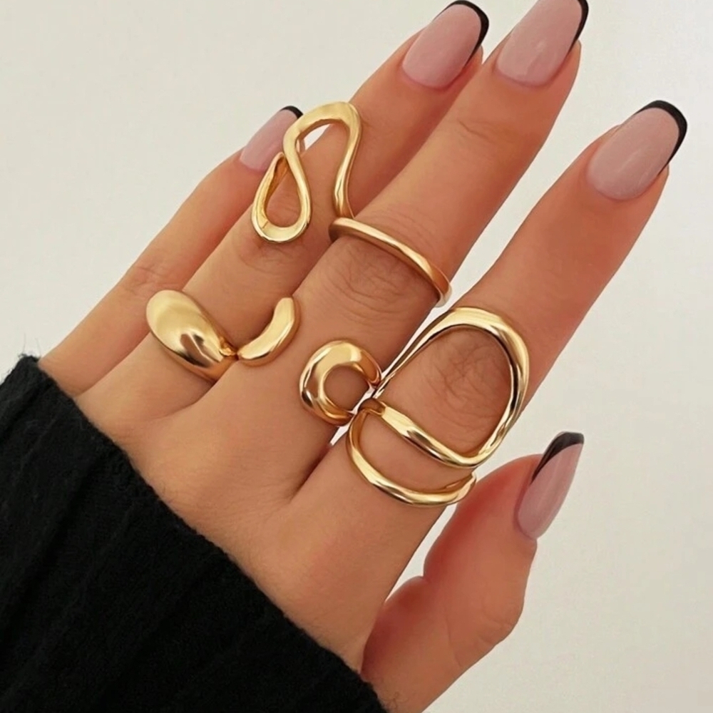 ‼️NEW IN‼️Elegant Gold 4pcs Ring Set+Gift Box 🎁
